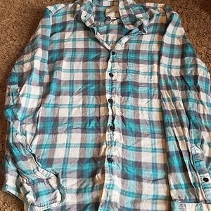 Blue plaid mens shirt